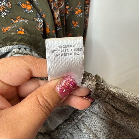 Vintage Y2K Corduroy Skirt Brown Orange Floral BOHO Prairie Ruffle Petite Small - Picture 11 of 14